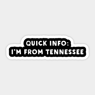 Tennessee Cool & Funny Sticker